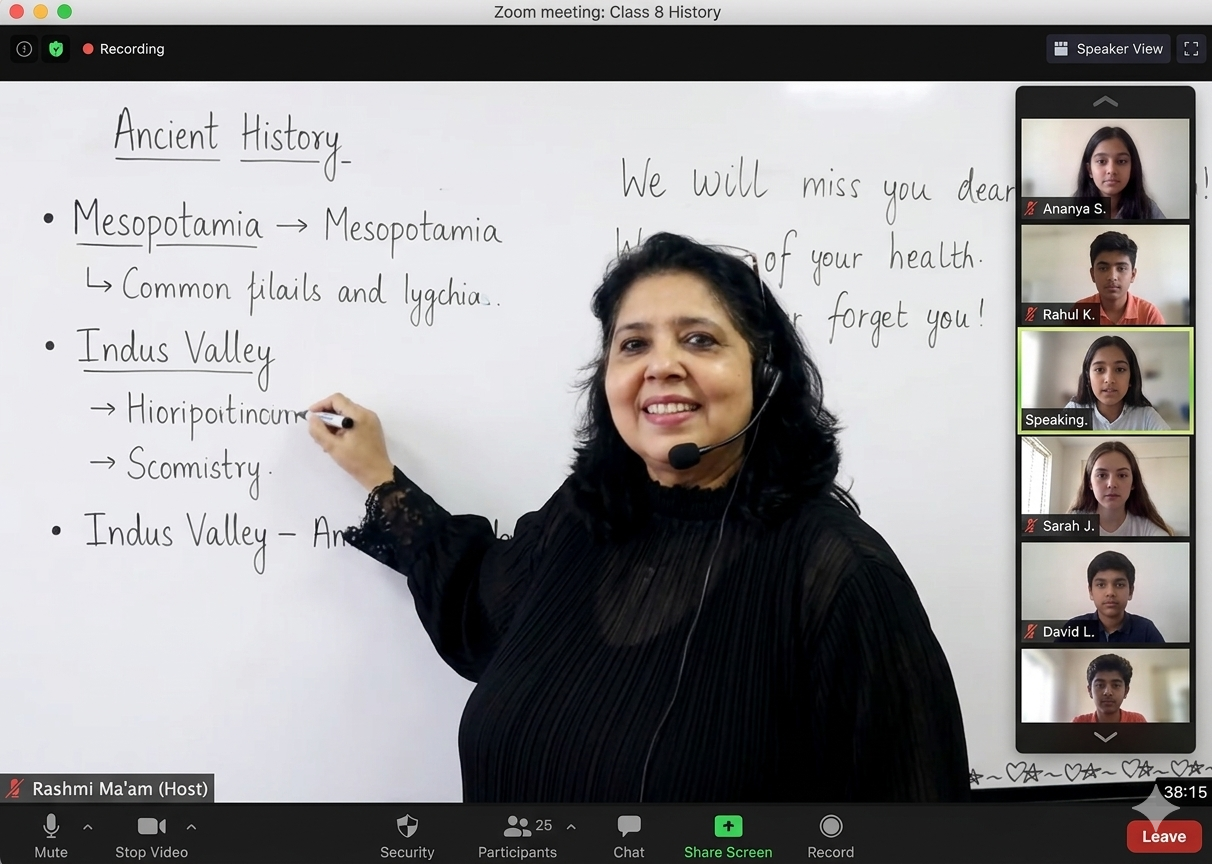 Online tutoring session